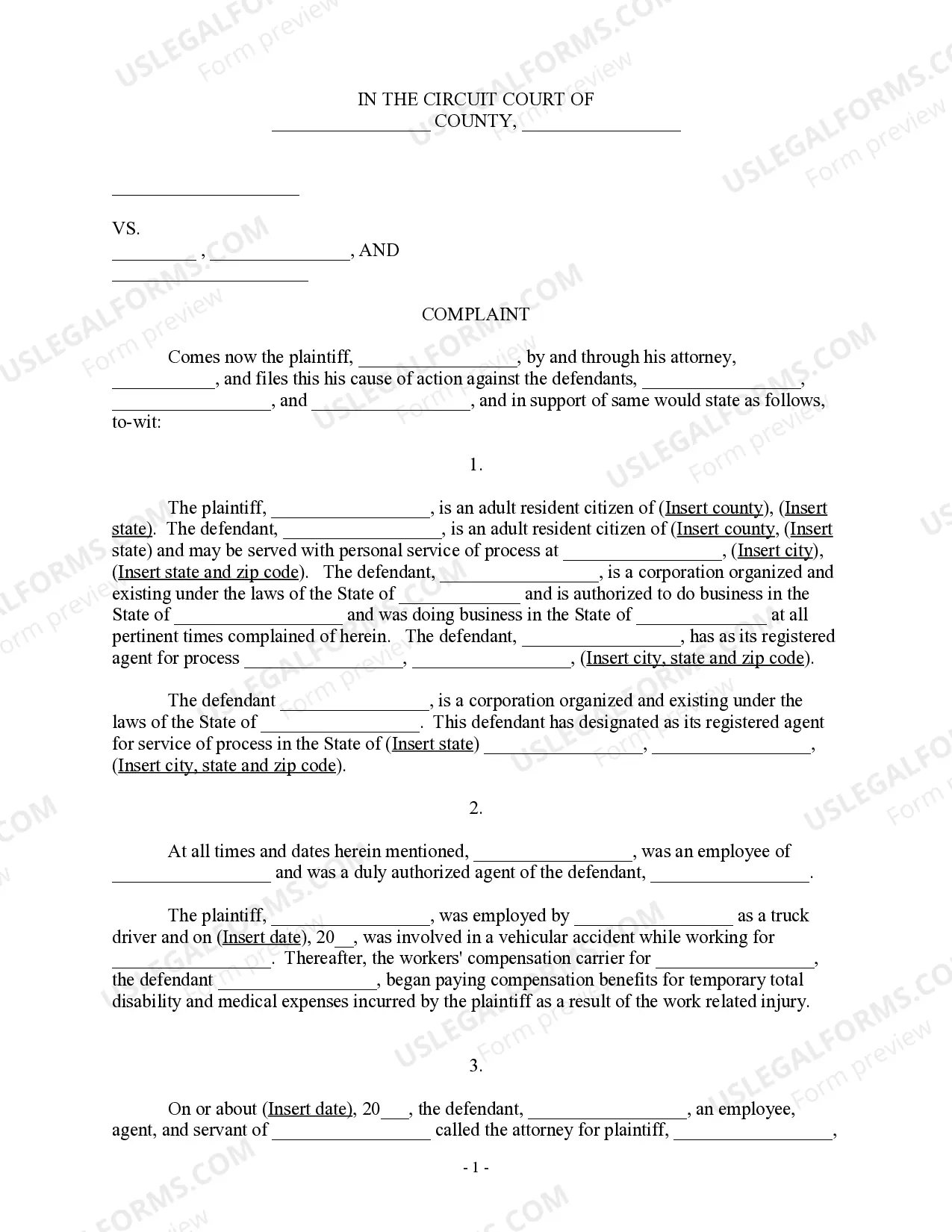Complaint For Intentional Interference With Attorney-Client Relationship Thumbnail