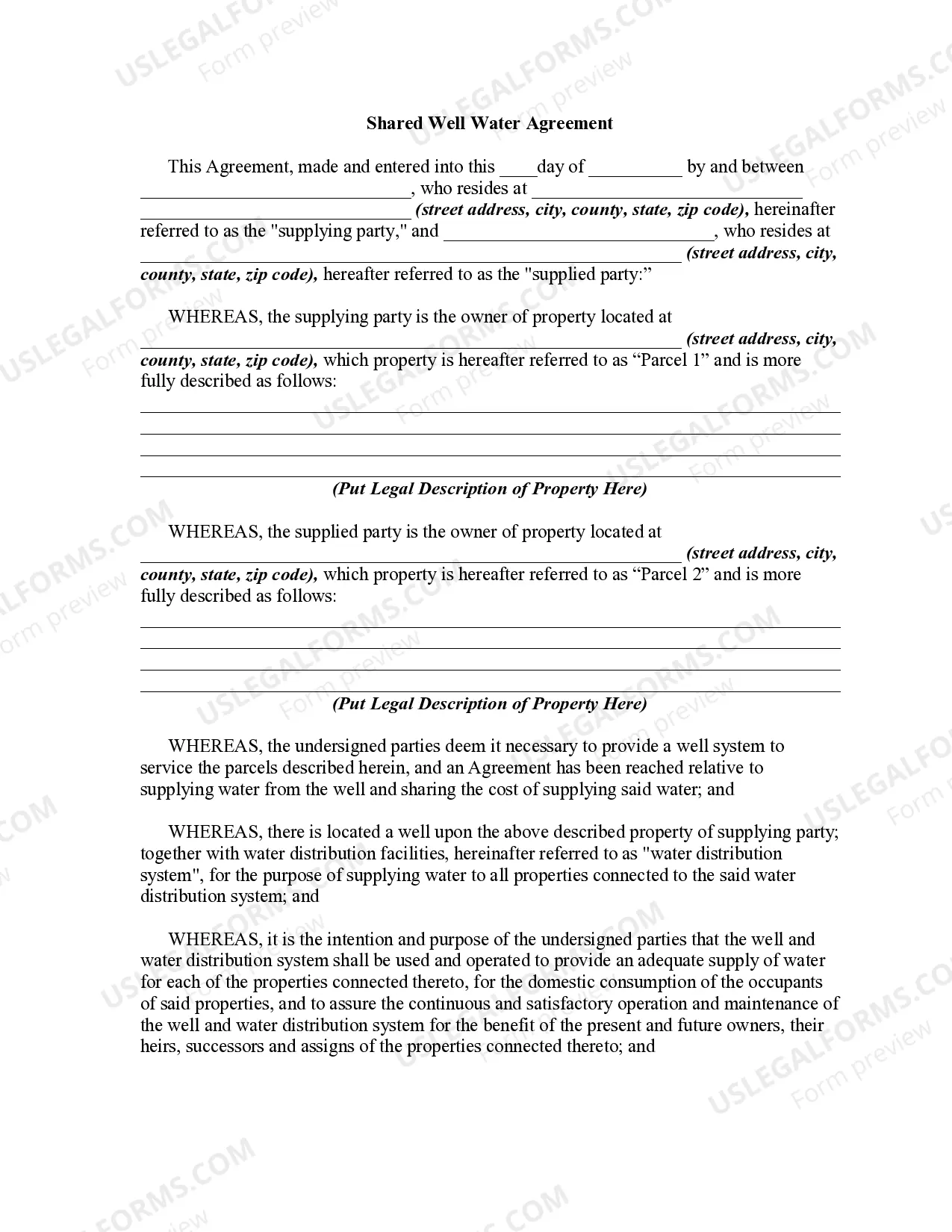 Shared Well Agreement for Car Thumbnail