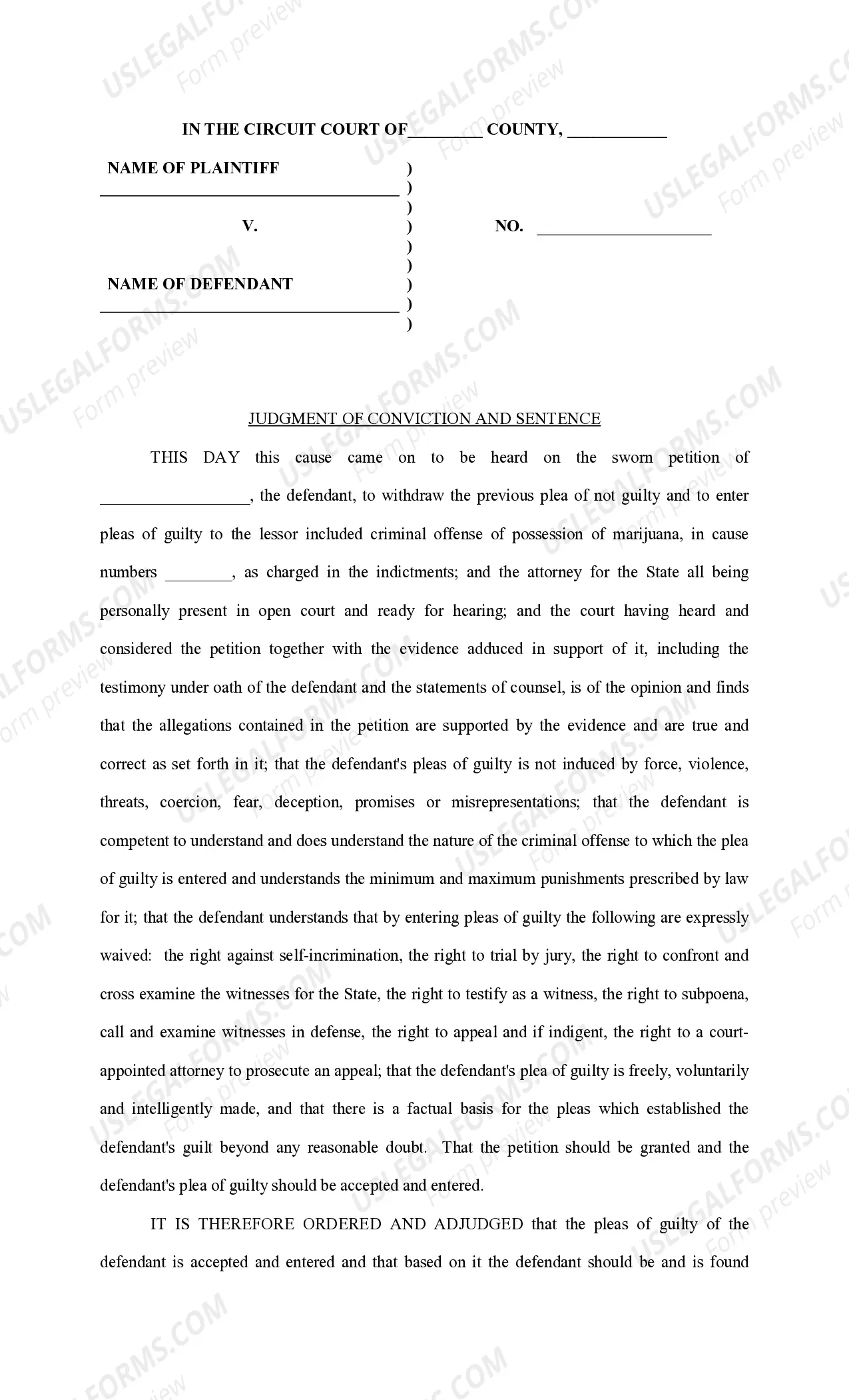 Judgment of Conviction and Sentence Thumbnail