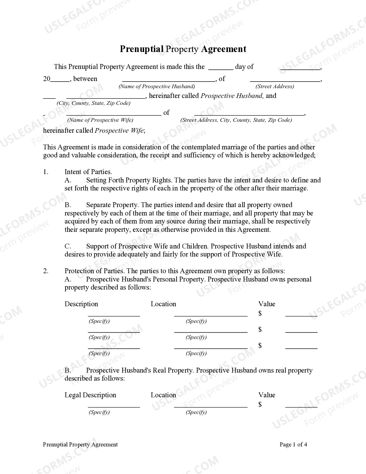 Prenuptial Property Agreement Thumbnail