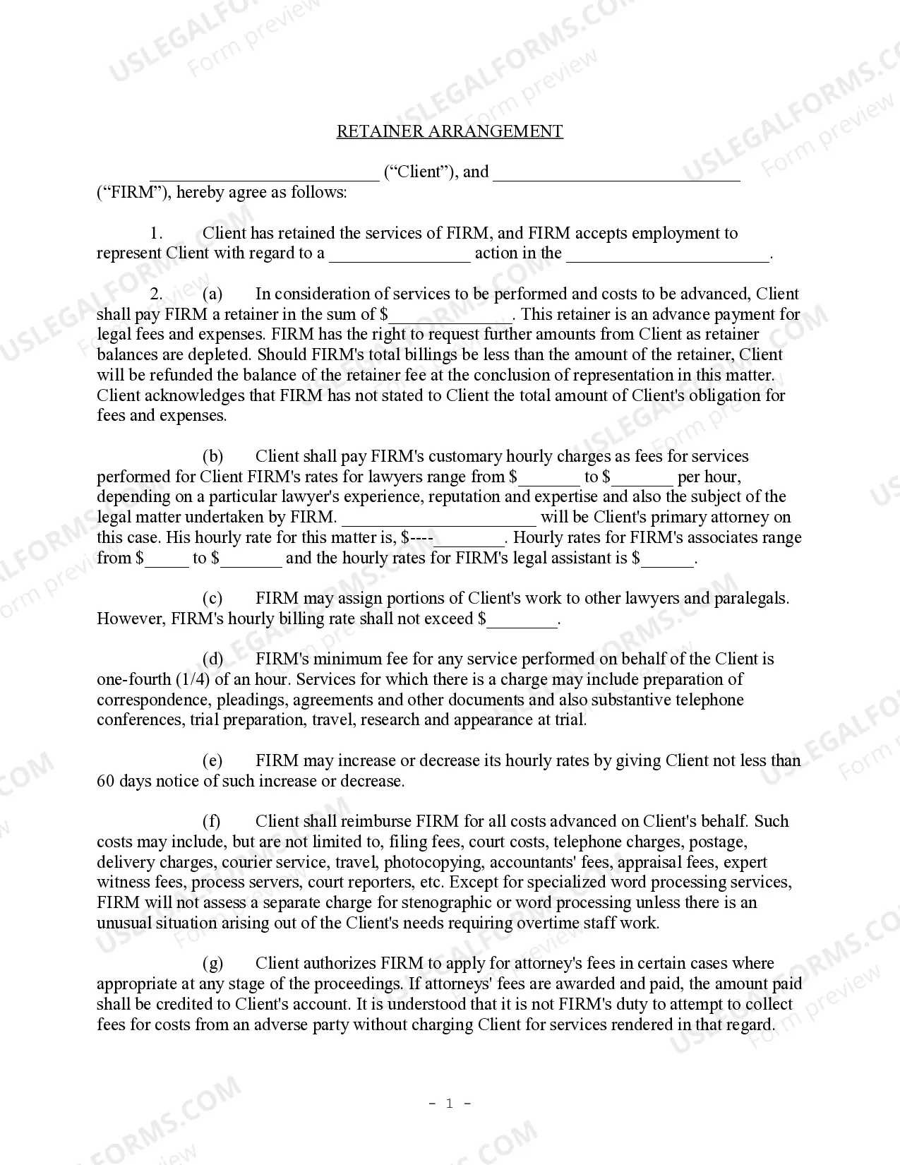 Attorney Retainer Agreement Thumbnail
