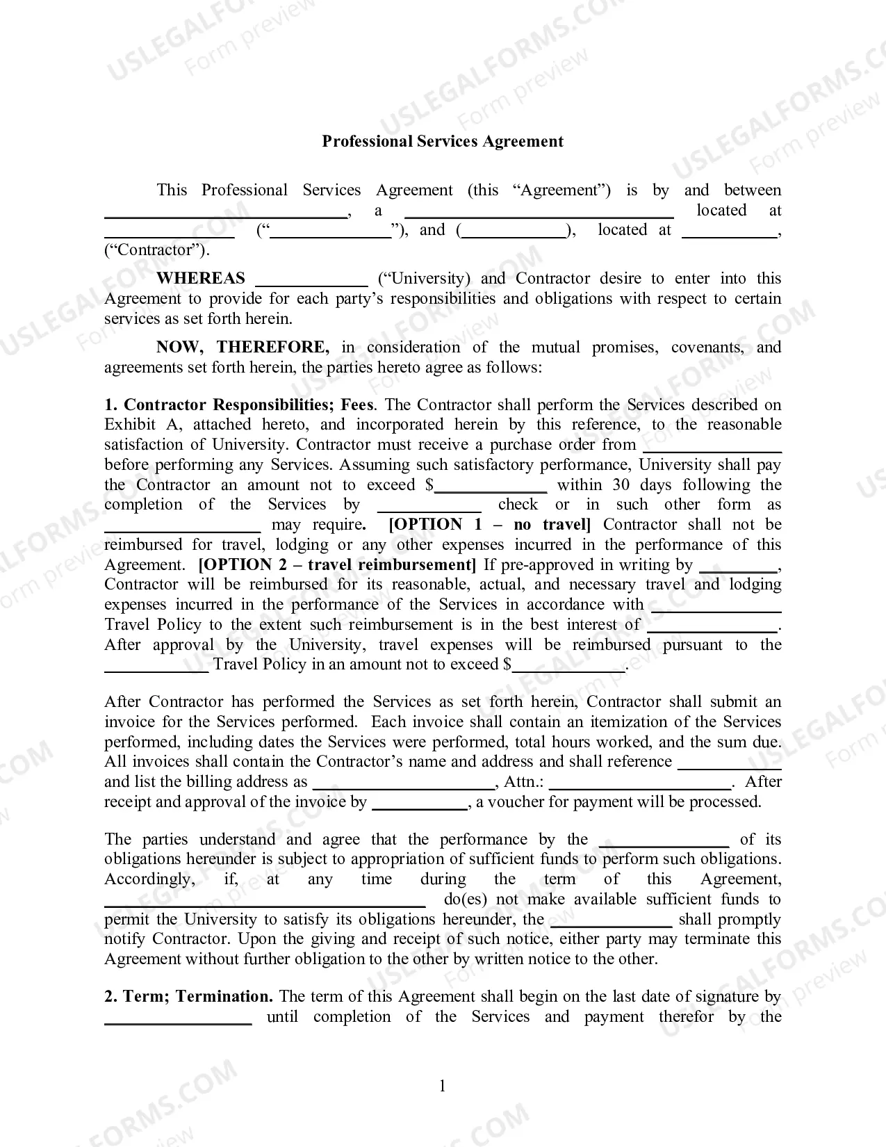 Professional Services Agreement with University Thumbnail