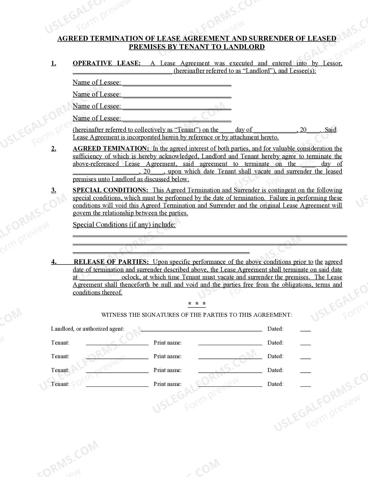 Agreed Termination of Lease and Surrender of Premises Thumbnail