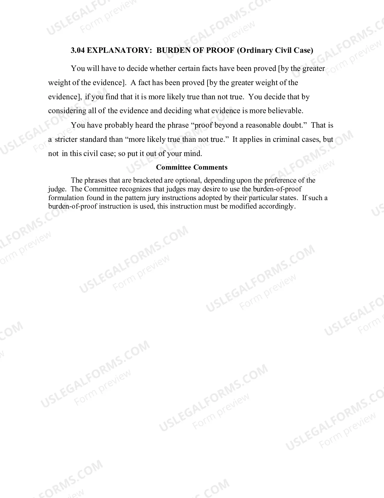 3.04 EXPLANATORY: BURDEN OF PROOF (Ordinary Civil Case) Thumbnail