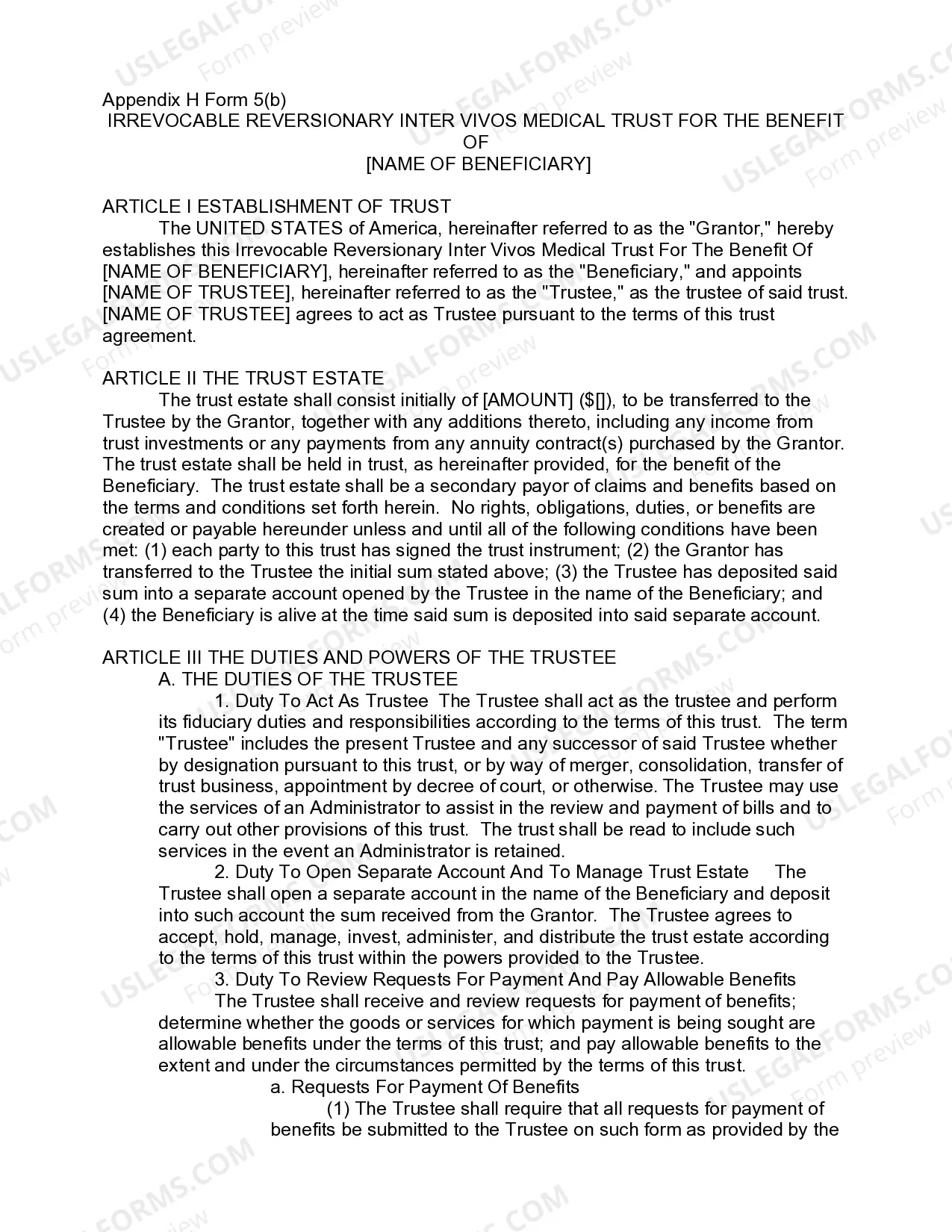 Irrevocable Reversionary Inter Vivos Medical Trust Thumbnail