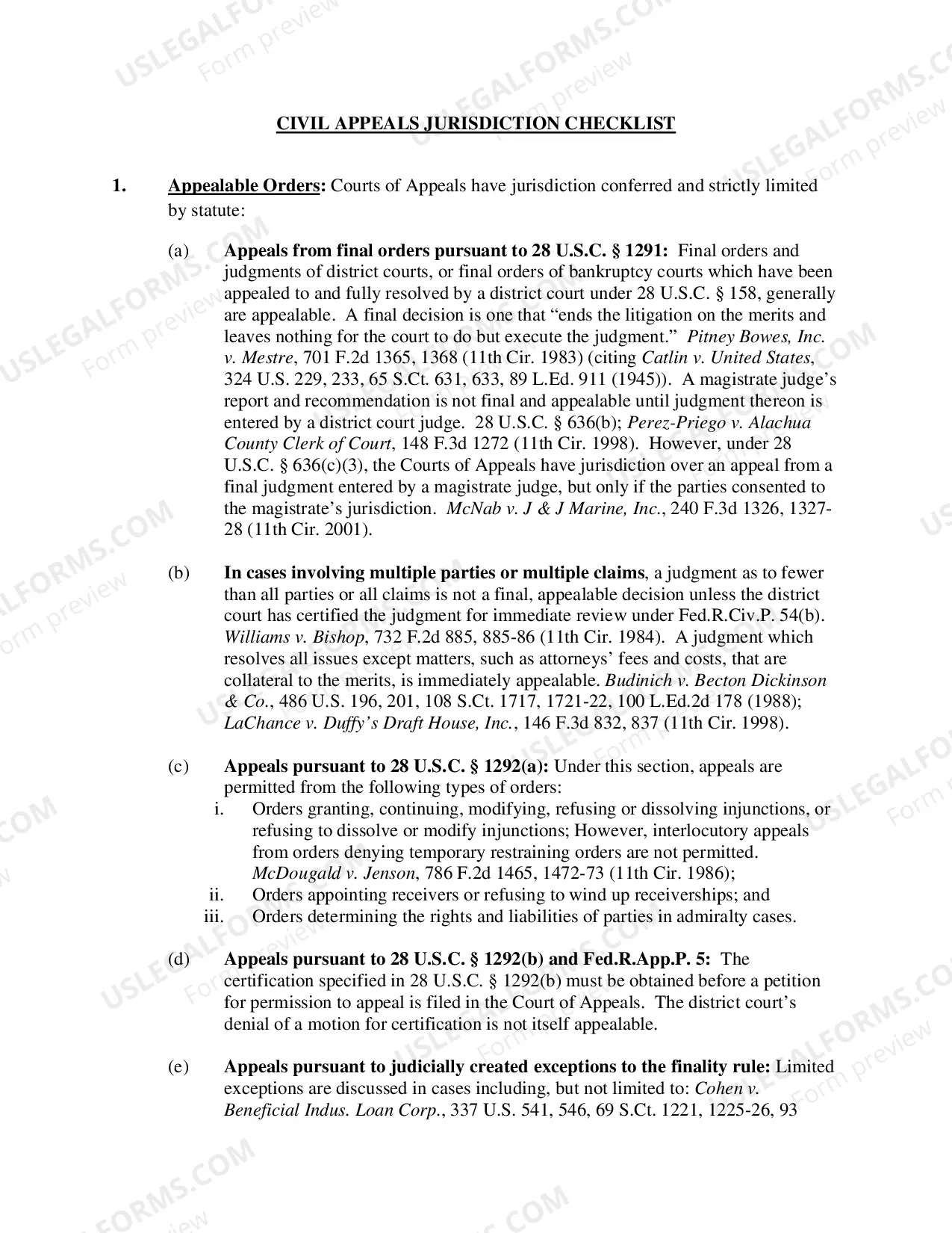 CIVIL APPEALS JURISDICTION CHECKLIST Thumbnail