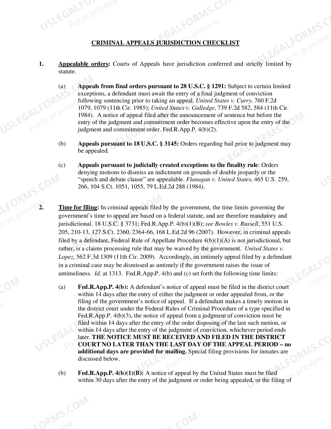 CRIMINAL APPEALS JURISDICTION CHECKLIST Thumbnail
