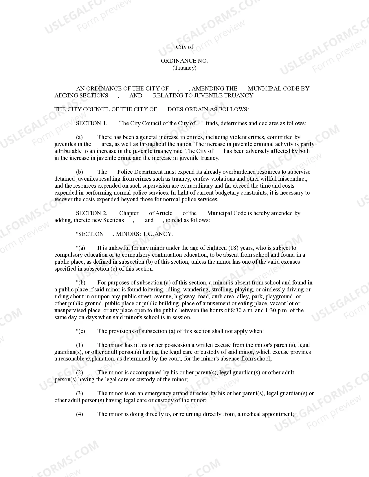 Truancy Ordinance - Juvenile Truancy Thumbnail